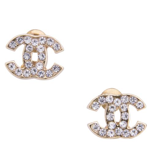 Chanel Crystal CC Mini Stud Earrings