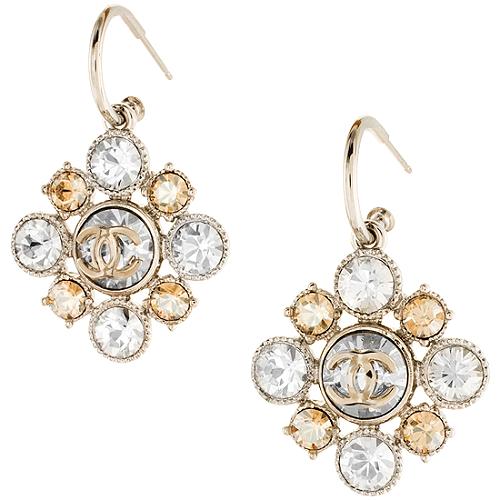 Chanel Crystal Flower Earrings