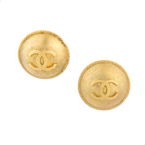 Chanel Disk Clip On Earrings