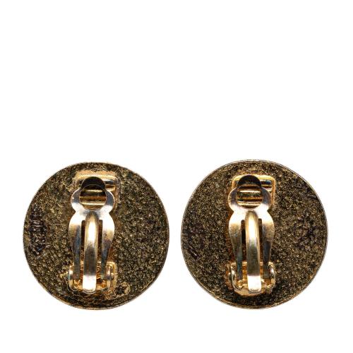 Chanel Gold Plated CC Clip On Earrings