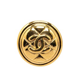 Chanel Gold Plated CC Quilted Brooch