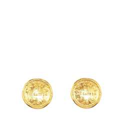 Chanel Gold Plated CC Rue Cambon Round Clip On Earrings