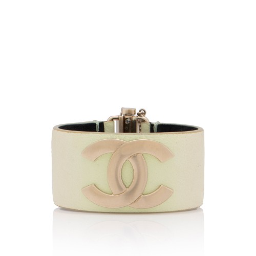 Chanel Iridescent Calfskin CC Hinged Bracelet