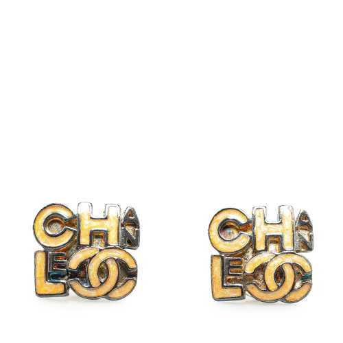 Chanel Logo Push Back Earrings