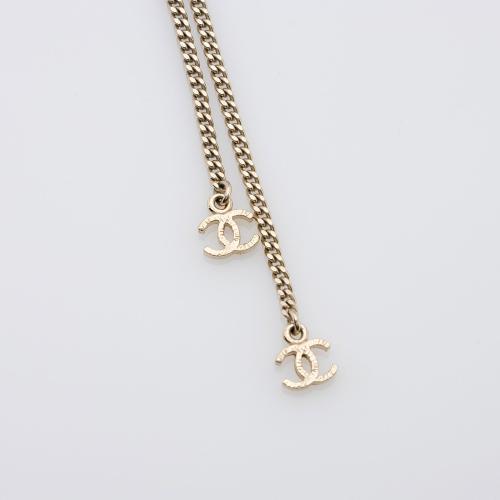 Chanel Pearl Crystal CC Long Necklace