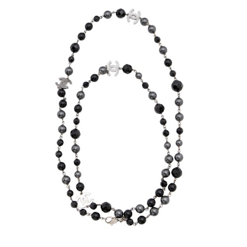 Chanel Pearl Resin CC Long Necklace