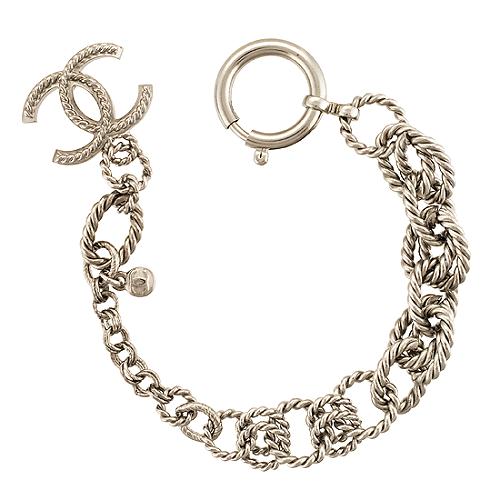 Chanel Silver Logo Bracelet