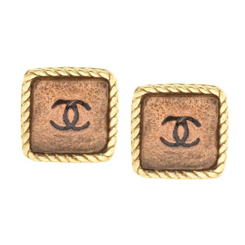 Chanel Square Glass Earrings