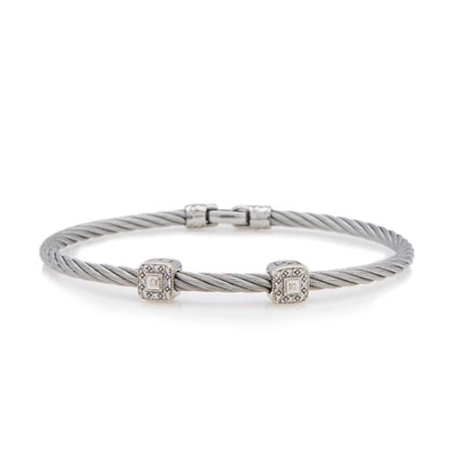 Charriol Diamond Classique Two Station Bangle Bracelet