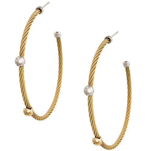 Charriol Large Cable Hoop Earrings