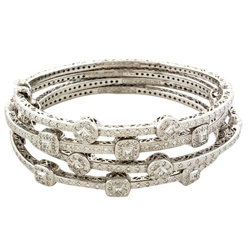 Charriol Stackable Diamond Bangle Bracelets