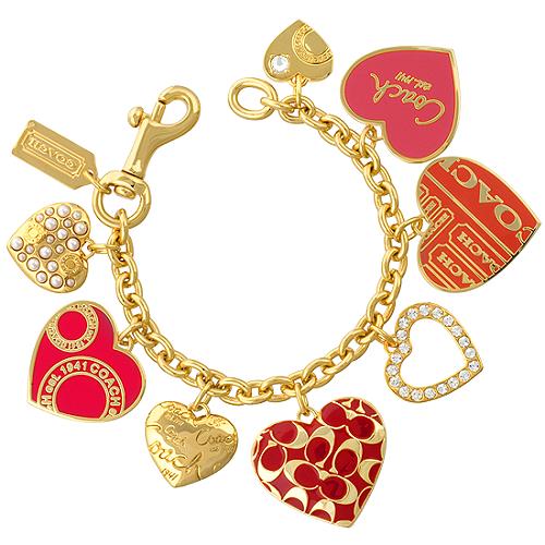 Coach Multi Heart Charm Bracelet