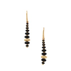 David Yurman 18k Gold Onyx Rio Rondelle Drop Earrings