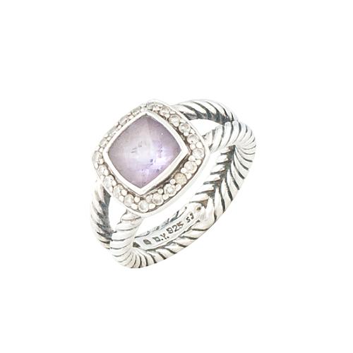 David Yurman Amethyst Petite Albion 7mm Ring - Size 5