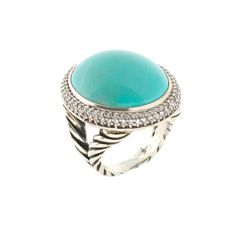 David Yurman Aqua Chalcedony Medium Oval Ring