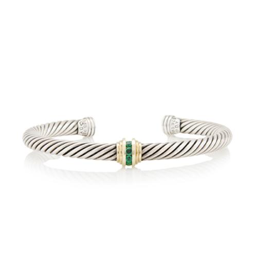 David Yurman Emerald Cable Classics 5mm Single Station Bracelet