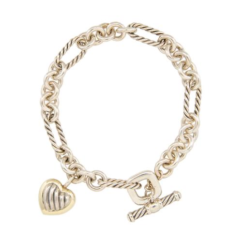 David Yurman Cable Heart Charm Bracelet