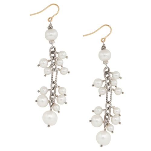 David Yurman Cluster Pearl Drop Earrings 