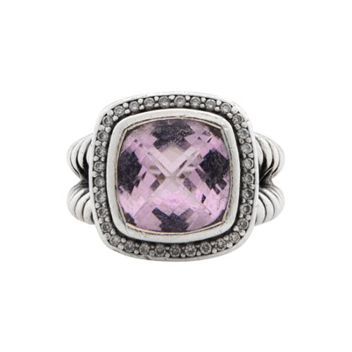 David Yurman Morganite Diamond Albion Ring - Size 5 1/2