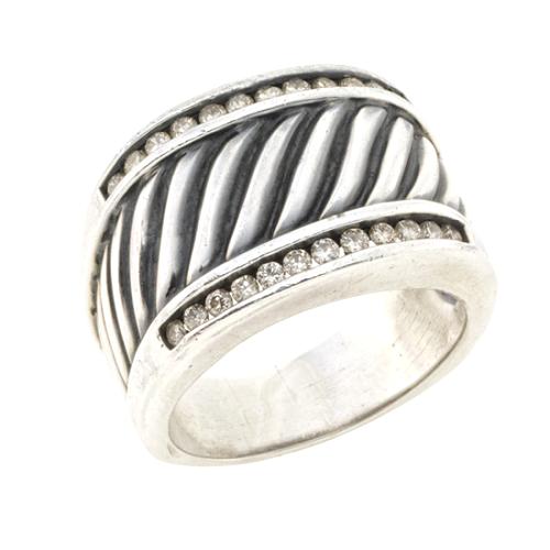 David Yurman Pave Diamond Cable Ring