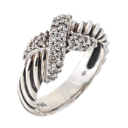 David Yurman Pave Diamond X Ring