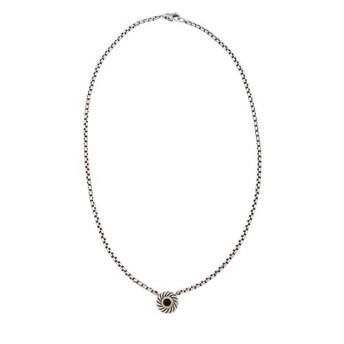 David Yurman Sterling Silver 14k Gold Onyx Cookie Necklace