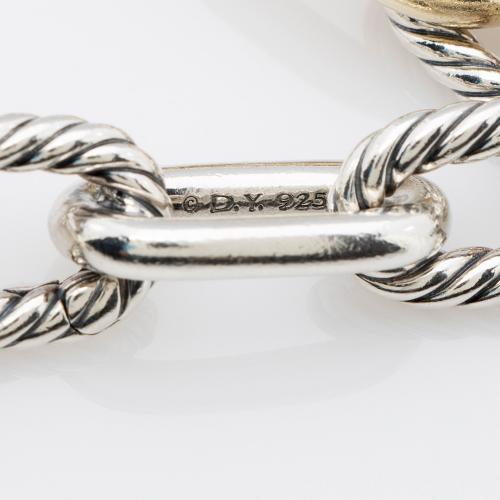 David Yurman Sterling Silver 18k Gold DY Madison 11mm Chain Bracelet