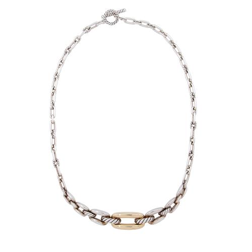 David Yurman Sterling Silver 18k Gold Wellesley Necklace