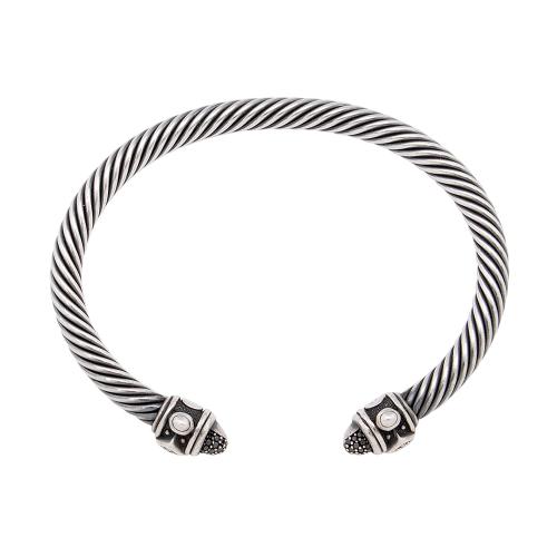 David Yurman Sterling Silver Black Diamond Renaissance Cable 5mm Cuff