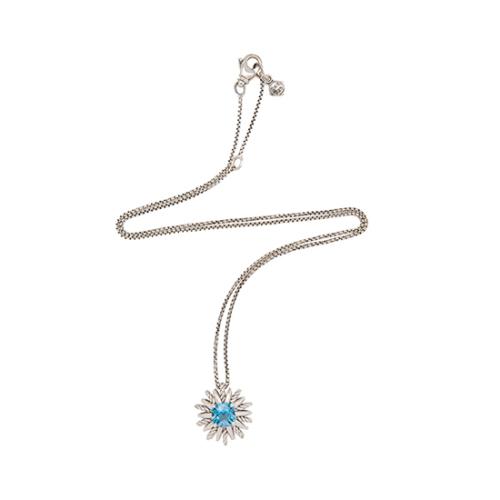 David Yurman Sterling Silver Blue Topaz Starburst Necklace