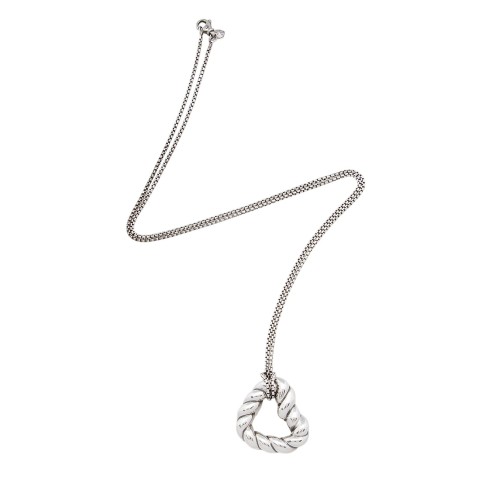 David Yurman Sterling Silver Cable Heart Necklace