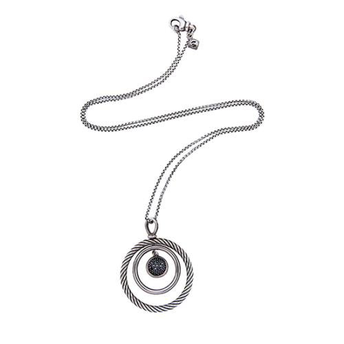 David Yurman Sterling Silver Onyx Mobile Necklace