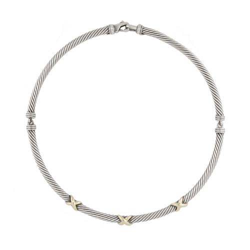 David Yurman 14kt Gold Triple X Cable Necklace