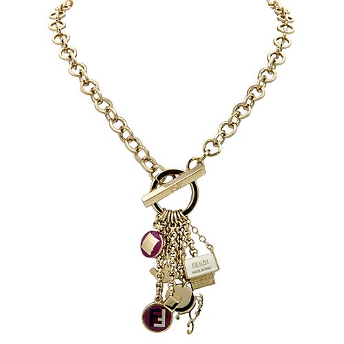 Fendi Front Toggle Charm Necklace