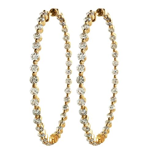 Gabriel & Co 7.85 Carat Diamond Hoop Earrings