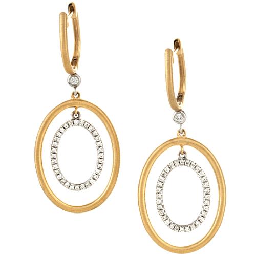 Gabriel & Co. Double Oval Diamond Hoop Earrings