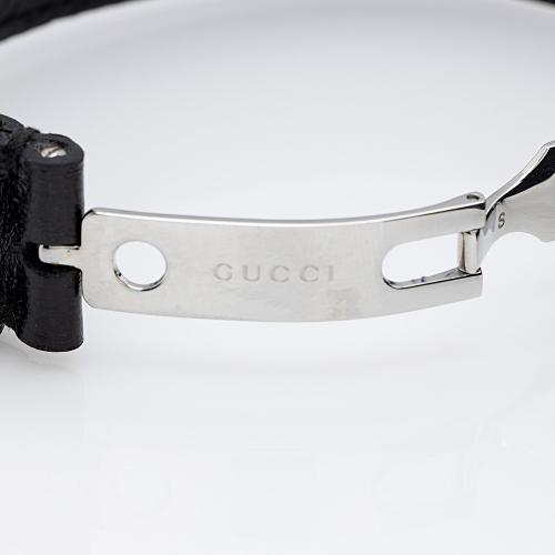 Gucci Leather Interlocking G Buckle Wrap Bracelet