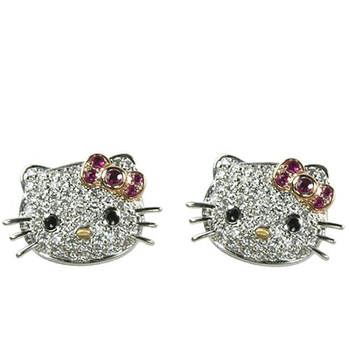 Hello Kitty Diamond Pave Stud Earrings