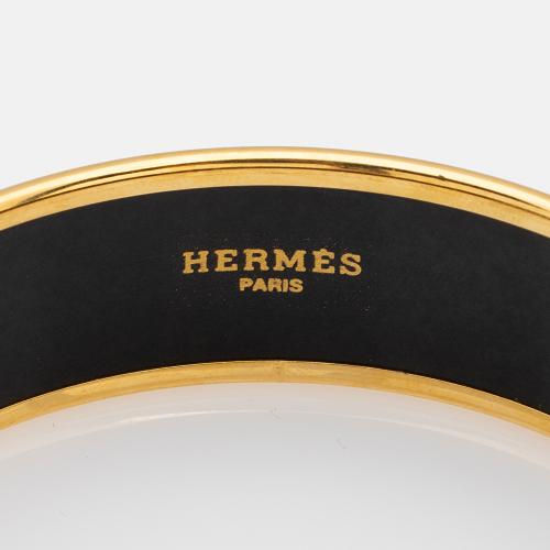 Hermes Printed Enamel Bangle Bracelet