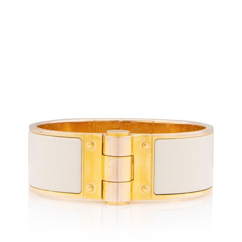 Hermes Enamel Hinged Wide Bracelet