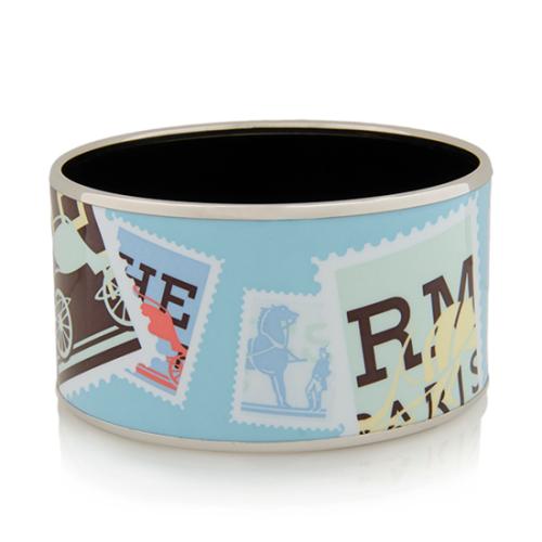 Hermes Extra Wide Printed Enamel Bracelet