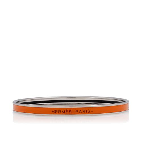 Hermes Printed Enamel Extra Narrow Bangle Bracelet