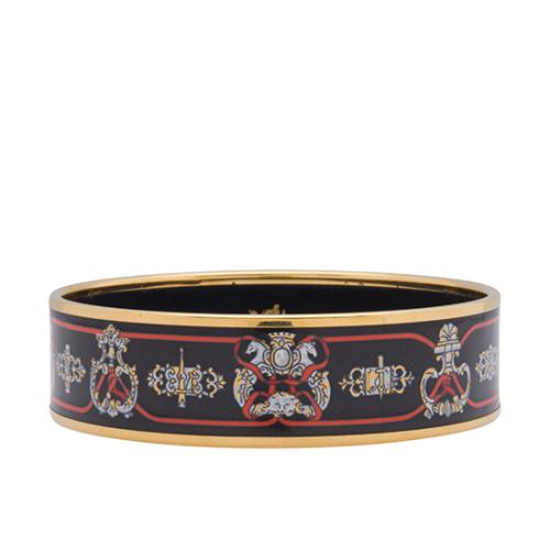 Hermes Printed Enamel Wide Bracelet