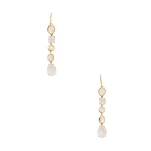 Ippolita 18k Yellow Gold Quartz Moonstone Mother of Pearl Gelato Rock Candy 5 Tier Earrings