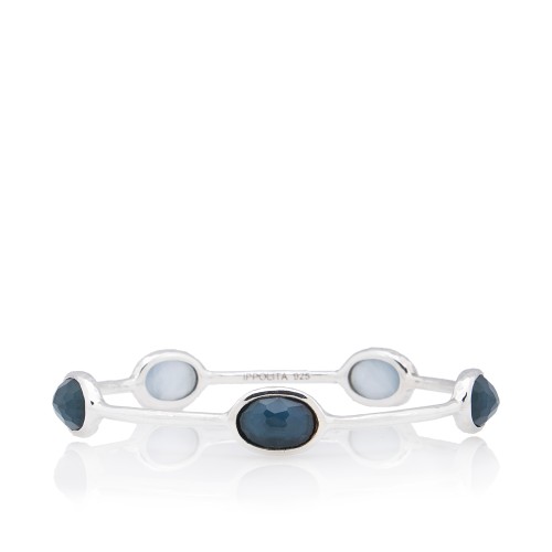 Ippolita Sterling Silver Mother of Pearl Quartz Rock Candy 5-Stone Bangle