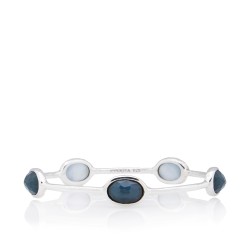 Ippolita Sterling Silver Mother of Pearl Quartz Rock Candy 5-Stone Bangle