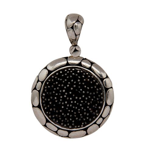 John Hardy Sterling Silver Black Sapphire Kali Lava Fire Pendant