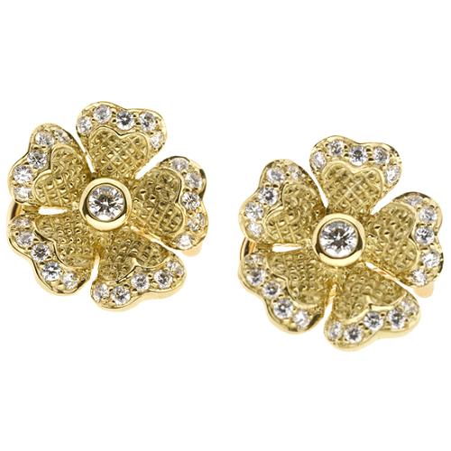 Judith Ripka Dogwood Clip Earrings