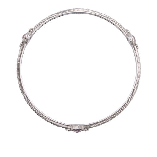 Judith Ripka Sterling Silver Crystal Station Bracelet