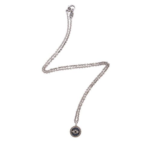 Judith Ripka Sterling Silver Diamond Evil Eye Necklace